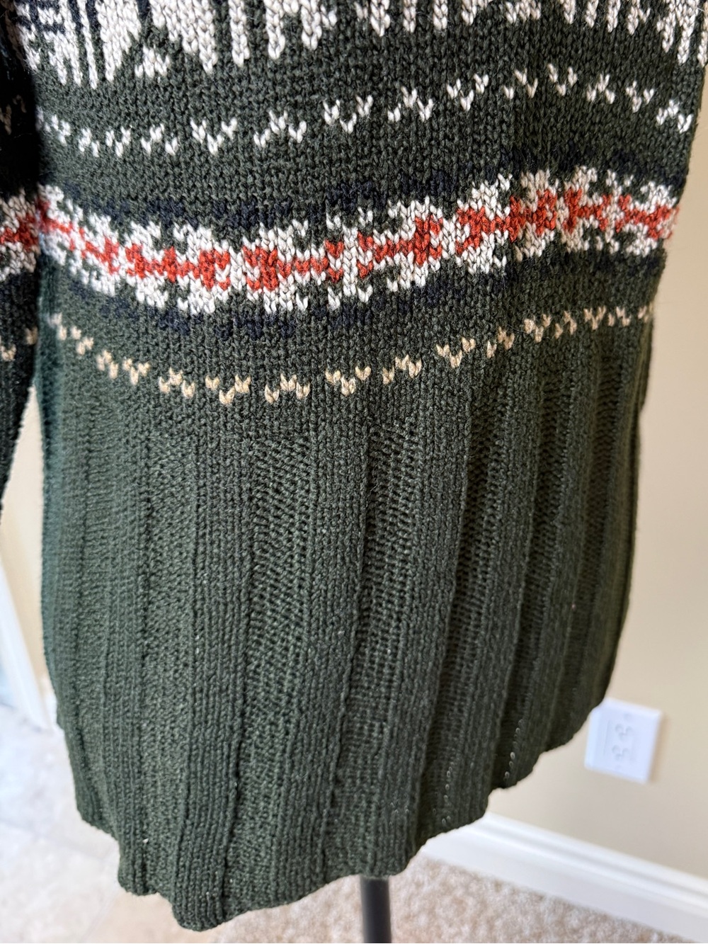 East West Fashions Women’s M Fair Isle Turtleneck Sweater Brown Green Orange - Picture 5 of 10